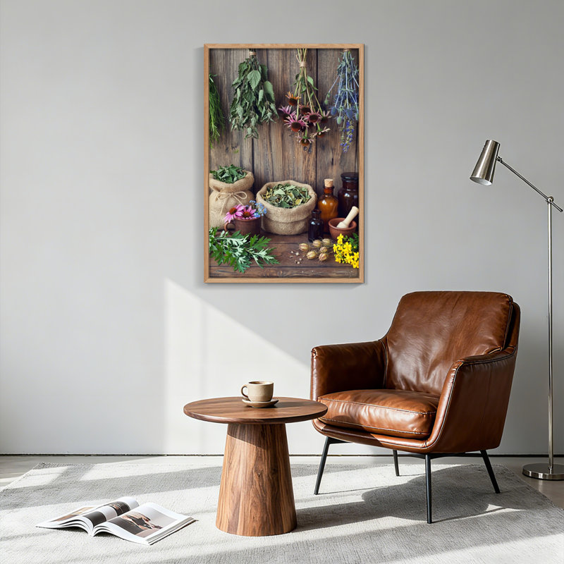 Ensemble de 1 tableau sur toile « Jardin d'herbes aromatiques », 48"H x 36"W, Naturel