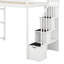 Lit mezzanine simple avec tiroirs et escaliers