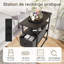 Modern Side Table With Drawer, Open Shelf, USB & Type-C Charging Ports, EU Socket, 30 × 60 × 62 cm-87014469