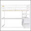 Lit mezzanine avec bureau, tablettes et deux tiroirs intégrés, conception peu encombrante pour les chambres modernes