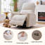 Fauteuil inclinable, oscillant et pivotant moderne en chenille avec support lombaire, accoudoir rond et double poche, USB et Type-C-1805753183