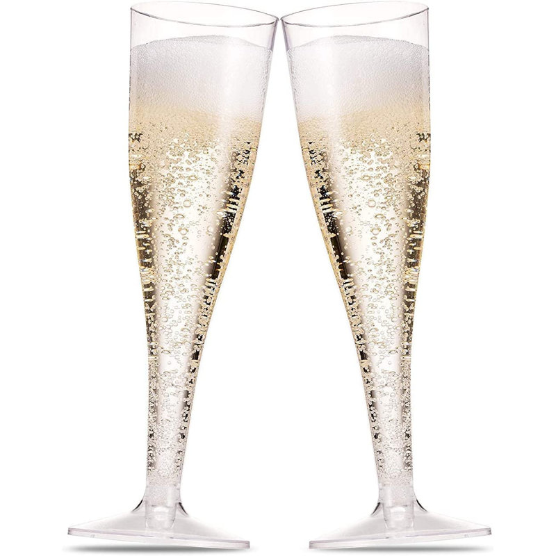 100 flûtes à champagne en plastique