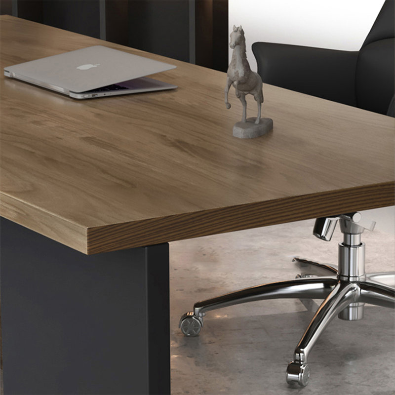 Bureau d'écriture rectangulaire en bois massif noyer, 29.53"H*94.49"W*39.37"D