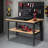 Work Table for Garage Adjustable Workbench with Power Outlets Pegboard Pad