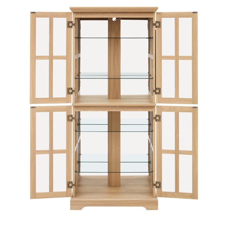 Armoire antique exquise avec tablettes réglables et vitrine au design fonctionnel