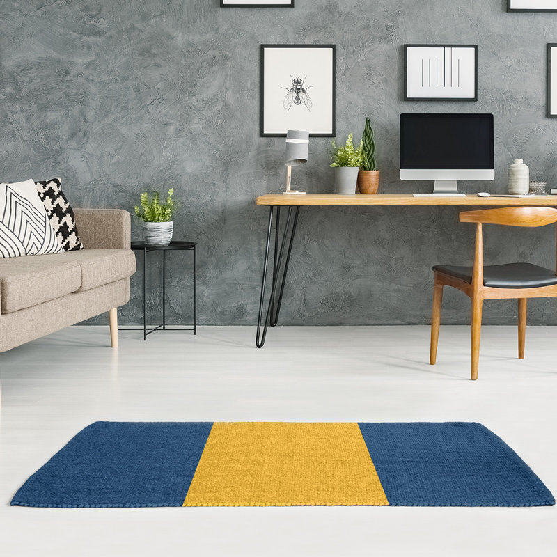 Tapis bleu/jaune, Rectangle 4 pi x 6 pi