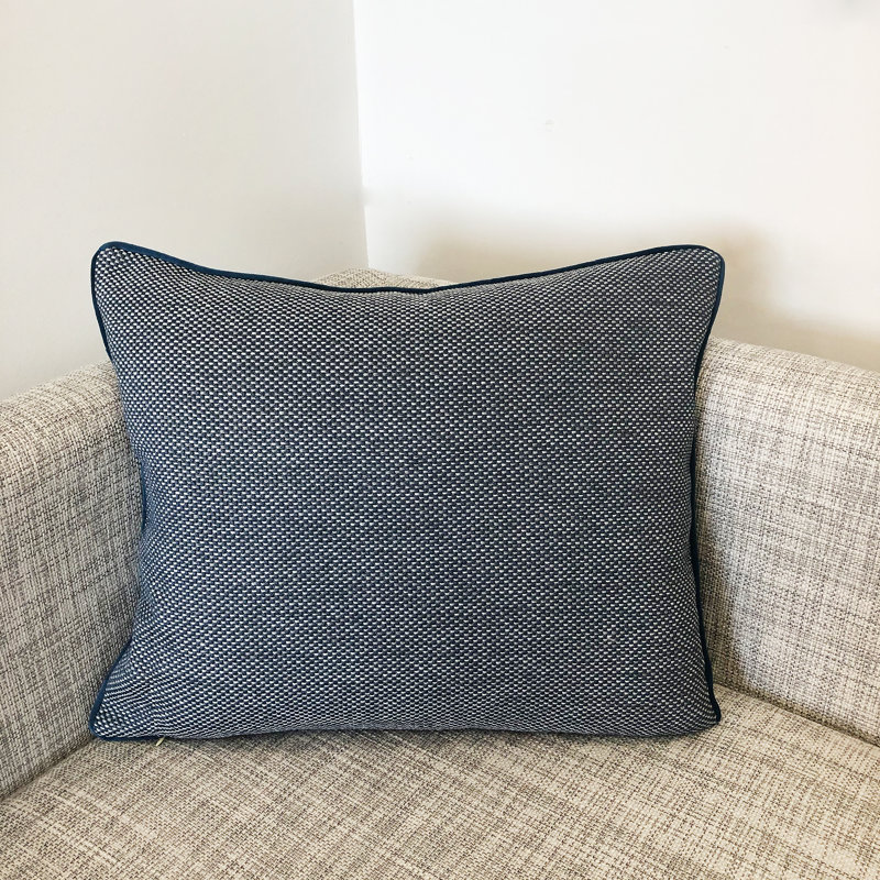 Feather Throw Pillow, Denim