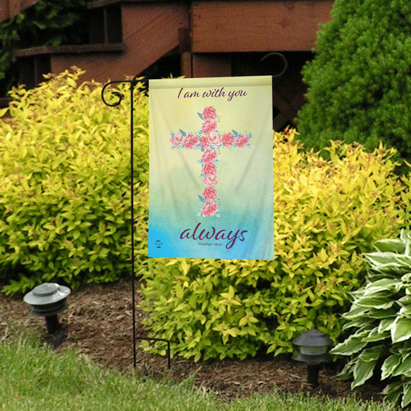 Drapeau de jardin «With You Always Cross»