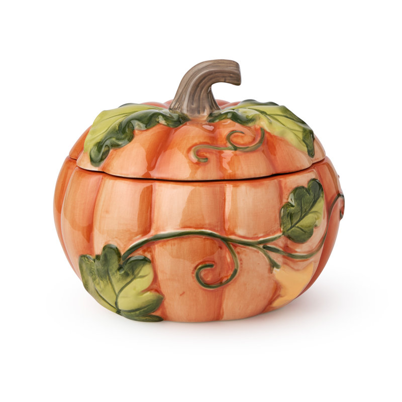 Ensemble de 2 bols à soupe en forme de citrouille avec couvercles Harvest Fields, ensemble de 2 bols recouverts de céramique pour les décorations d'automne de l'Action de grâce, service de table d'automne, cadeau de cuisine des Fêtes, va au micro-ond