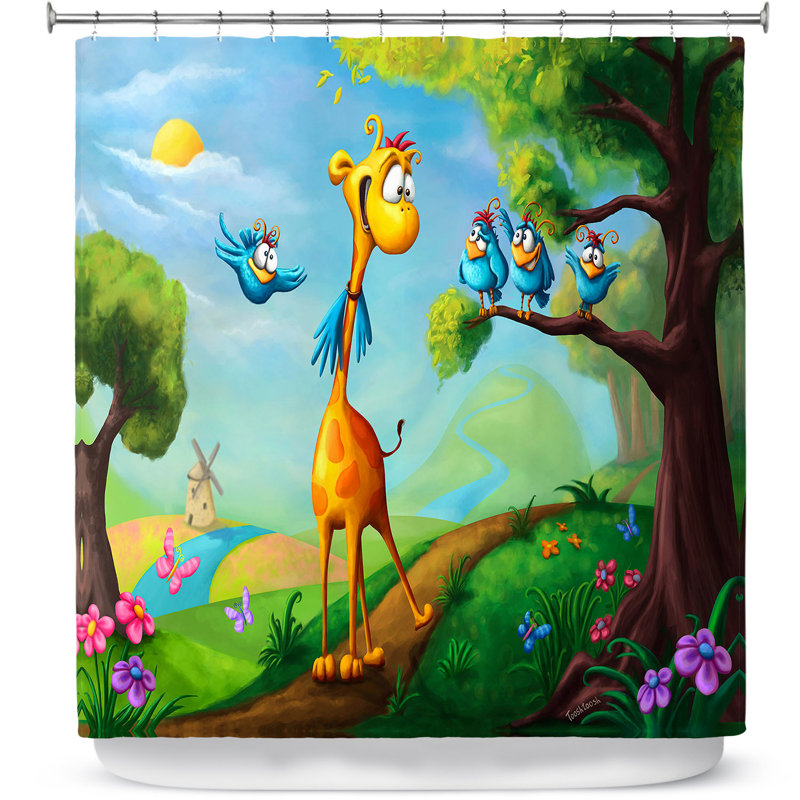 Rideau de douche simple giraffraf