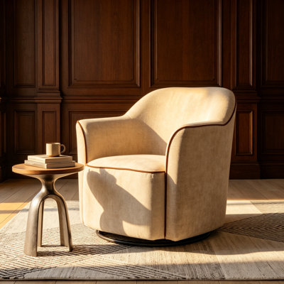 Fauteuil demi-tonneau en chenille