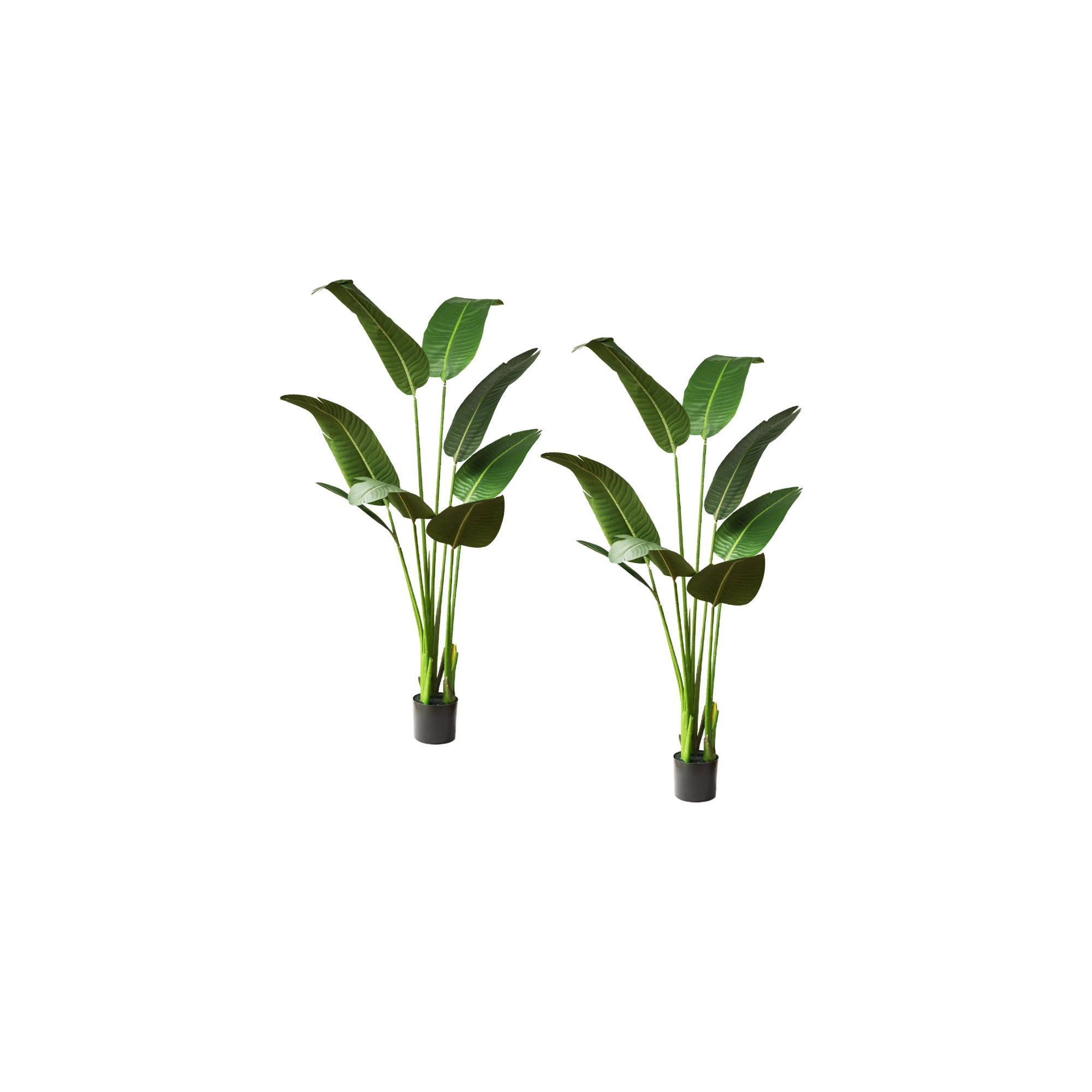 Faux Banana Leaf Plant in Pot, 2, 46.5" H x 25" W x 25" D