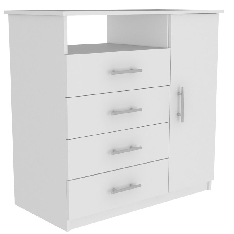  Commode combinée 36 po à quatre tiroirs avec tablette ouverte 36 po
