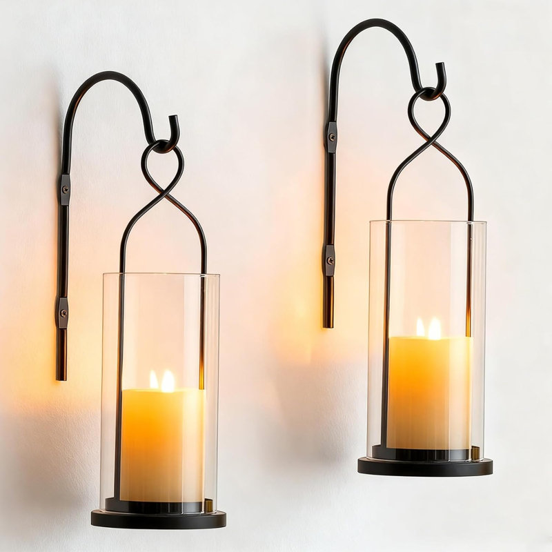 Ensemble de 2 chandeliers muraux noirs