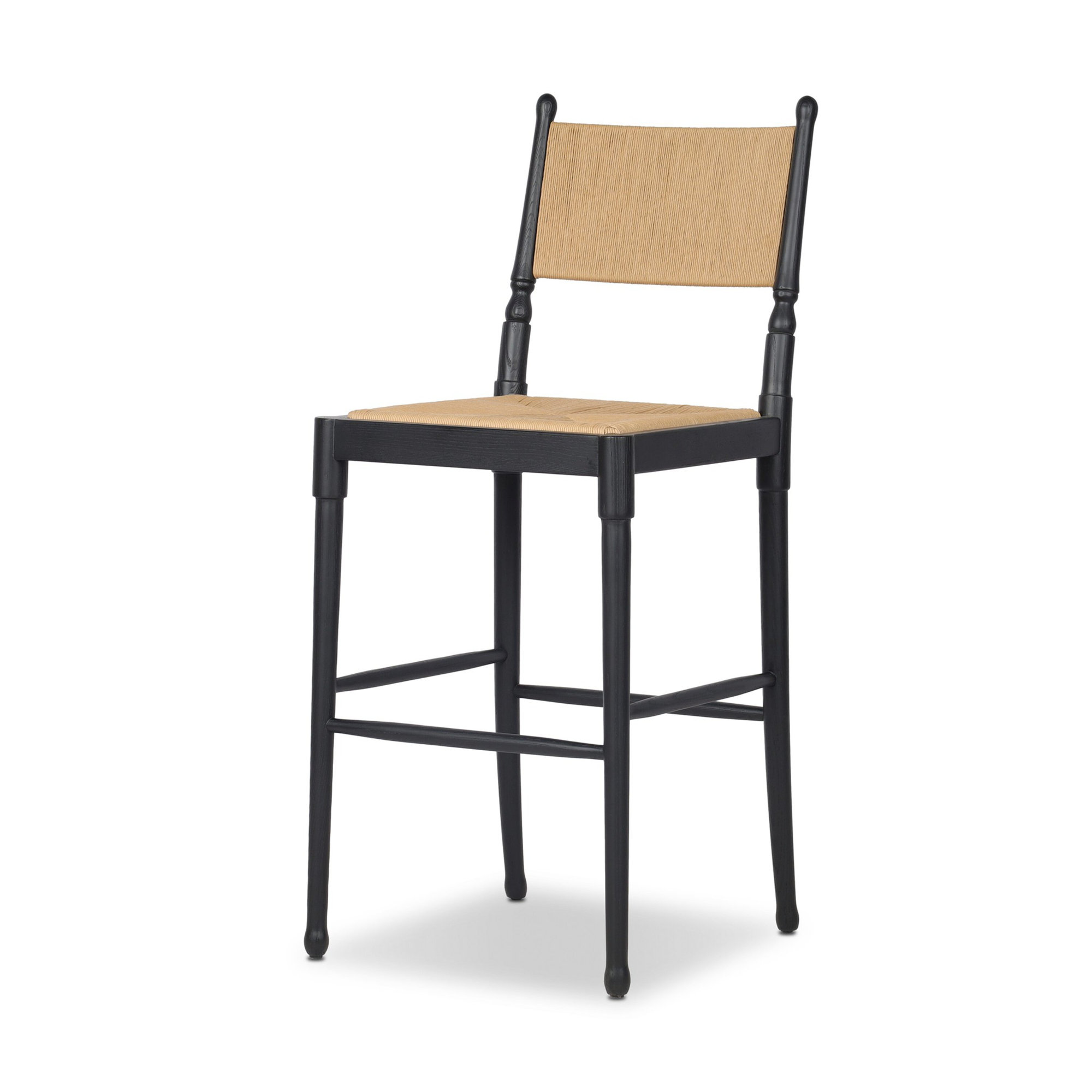 Fayth Stool, Bar Stool (29.5" Seat Height), Stained Black Ash