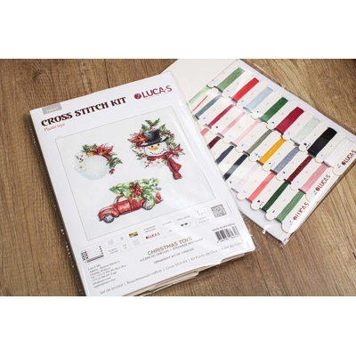 Trousse de broderie au point de croix compté « Jouets de Noël » de Luca-S JK037L