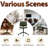  Armless Desk Chair, Modern Office Chair no Arms, Vanity Chair, PU Leather Computer Task Chairs, Ergonomic Desk Chairs for Home Small Space, Dorm, Swivel with Wheels, Mid Century Style, Green-40327762