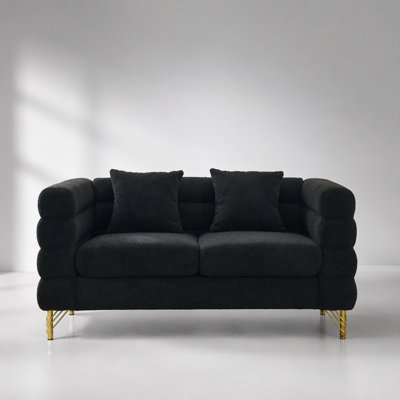 Canapé d'angle surdimensionné de 152 cm (60 pouces), confort optimal pour le salon grâce à son assise profonde, son tissu doux et ses 2 coussins pour une détente absolue.