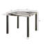 Table de salle à manger haute Cavira en faux marbre moderne avec 4 tabourets, alliant élégance et durabilité pour les cuisines et salles à manger contemporaines.