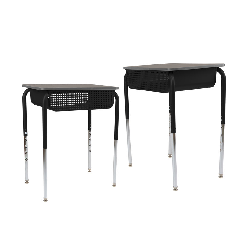 Bureau ouvert 18 po x 24 po Belly Curve avec boîte à livres en métal, paquet de 2 - Strandz cosmique / graphite / noir