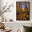 Tableau sur toile représentant des trembles aux feuilles dorées et un coucher de soleil-71155892