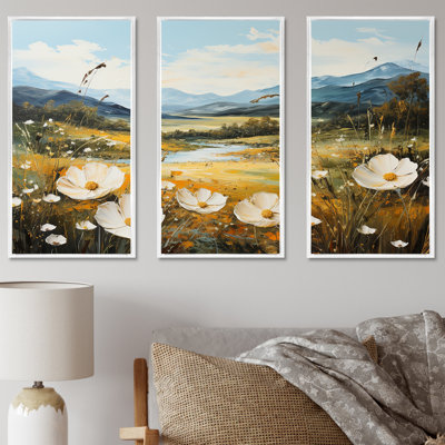 Ensemble de salon Buttercups Flowers Mountain Landscape I - Flowers