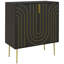HOMCOM Storage Cabinet Cupboard 2 Doors Adjustable Shelf Sideboard Black