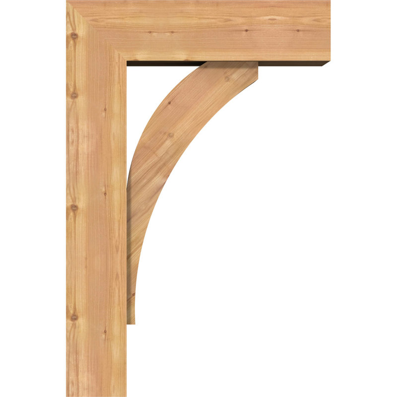 Thorton Block Bracket with Offset Brace, 4"W Western Red Cedar (Rough Sawn), 36 x 24