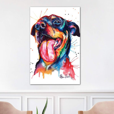Rottie 1 Piece Wrapped Canvas Painting