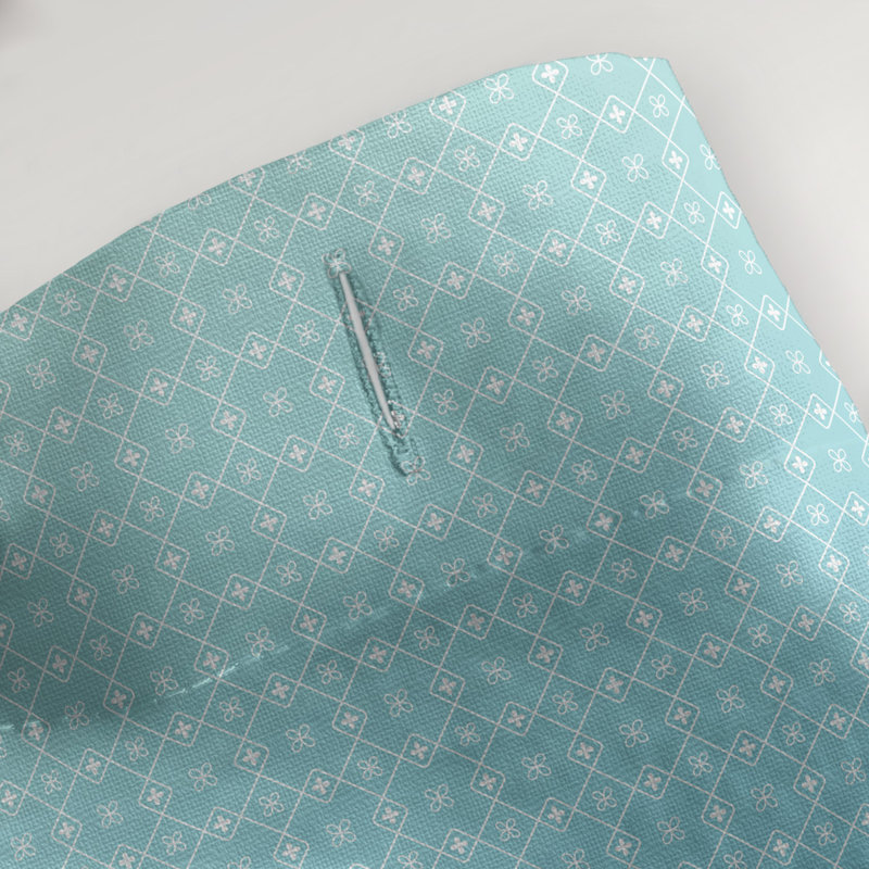 Rideau de douche simple Katelyn Elizabeth, Bleu / Jaune / Blanc