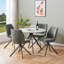 Aspen Round Dining Table with 4 Swivel Upholstered Fabric Chairs - Modern Dining Set-959855325-959855326