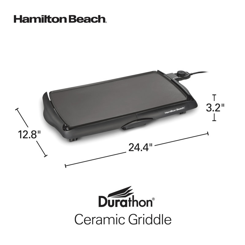 Hamilton Beach Black Ceramic Non-Stick Electric Griddle