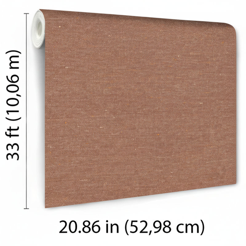 Papier peint texturé imitation chanvre, Terre cuite