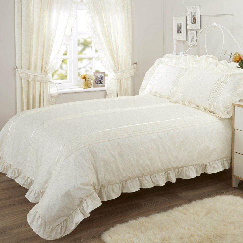 Simkins Cotton Blend Floral Duvet Cover Set with Pillowcases Included, Cream, Single - 1 Standard Pillowcase