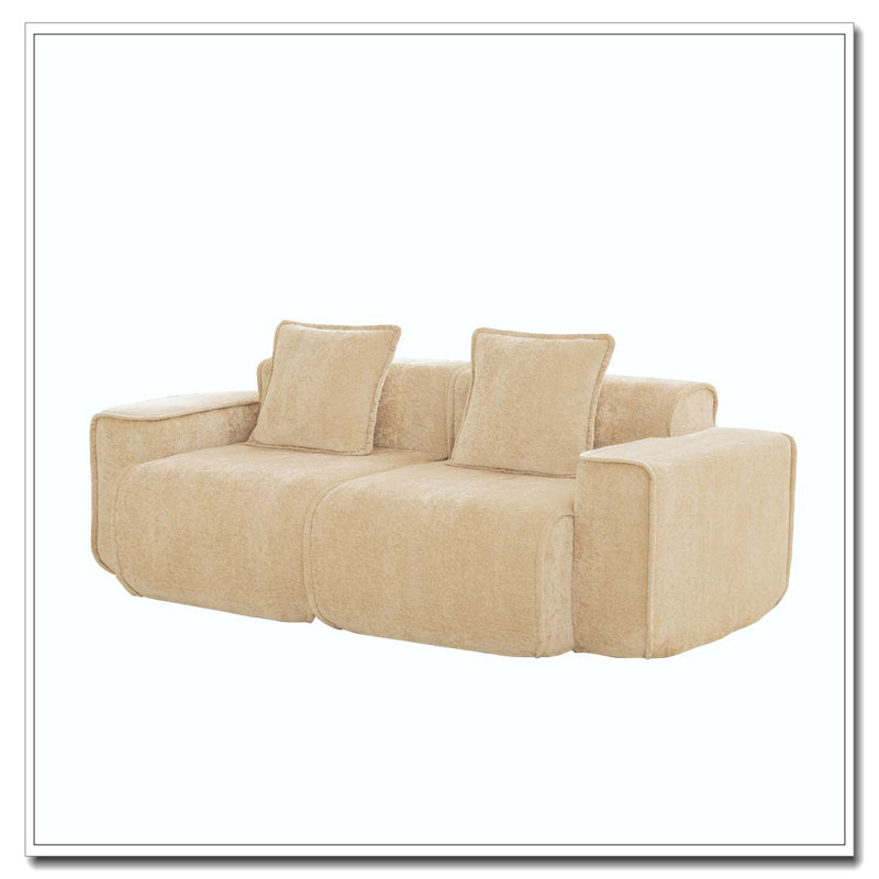 Canapé modulaire à 2 places avec canapé modulaire et siège profond Cloud, Chameau clair