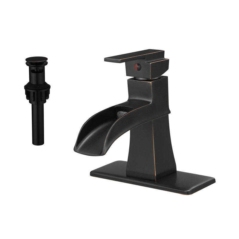 Single-Hole Single-handle Bathroom Faucet with Drain Assembly, Oil Rubbed Bronze