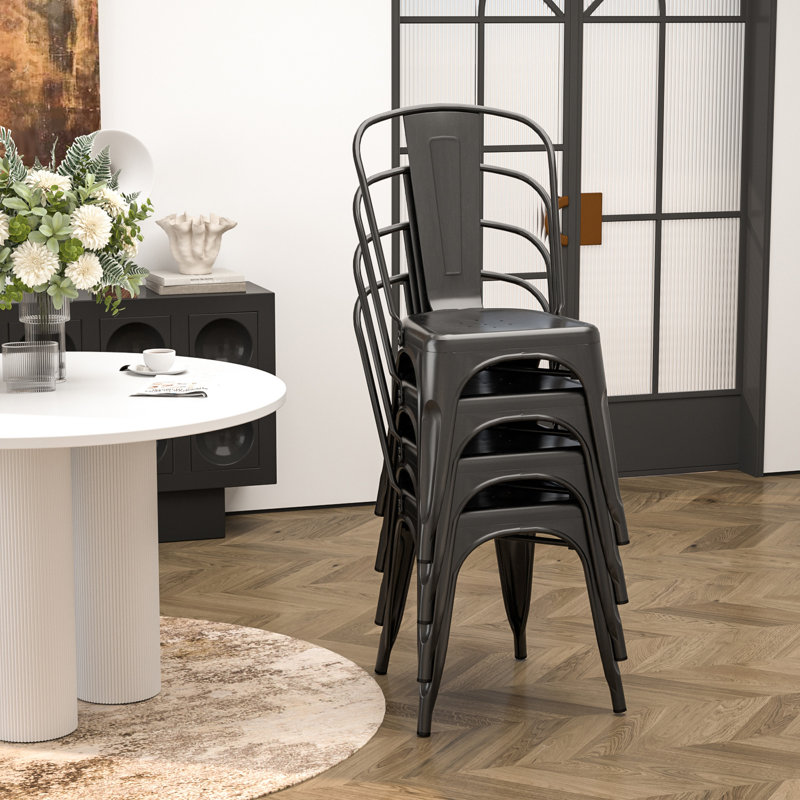 Johntel 17'' H Metal Stacking Side Chair