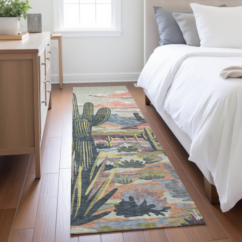 Machine Washable Indoor/Outdoor Chantille ACN2496 Americana Rug, 2'3" x 7'6" Runner, Celery