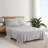 Aeropostale 6 Piece Premium All Season Microfiber Sheet Set, 4 Pillow Cases, 1 Fitted Sheet, 1 Flat Sheet, Fits Mattresses up to 16” Deep, Full Size, Gray-122810225-122810227