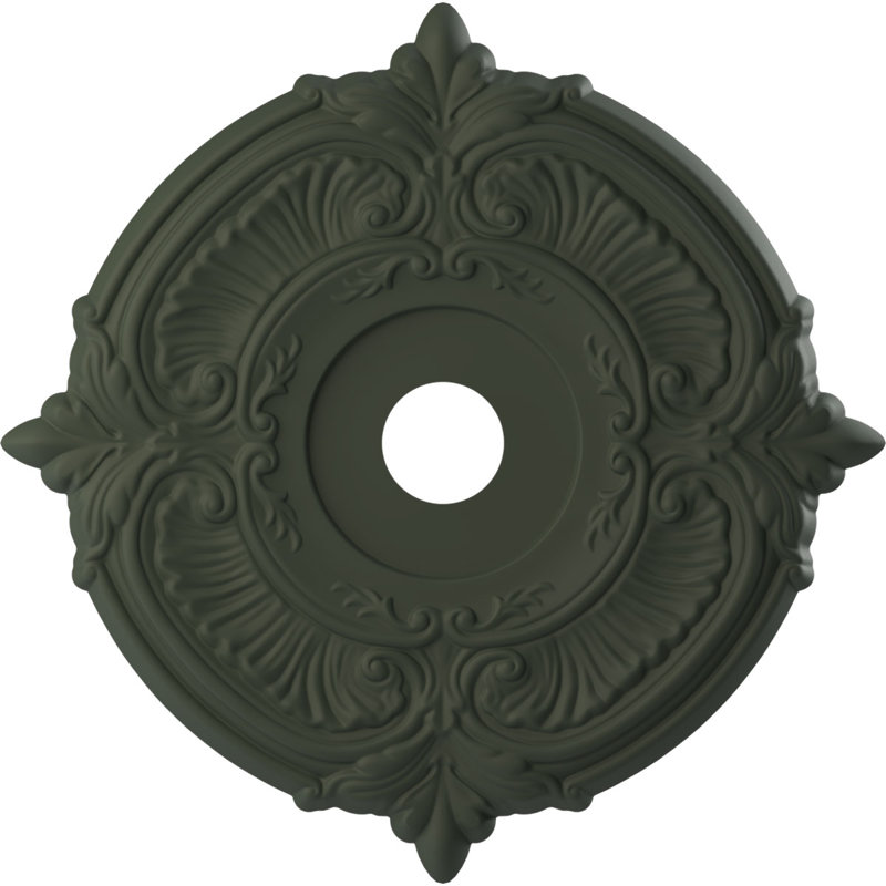 Attica Thermoformed PVC Ceiling Medallion, 22" H x 22" W x 1" D, UltraCover Satin Hunt Club Green