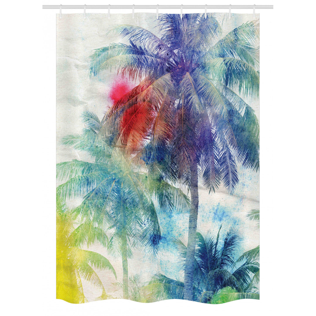 Floral Shower Curtain with Hooks Included East Urban Home 