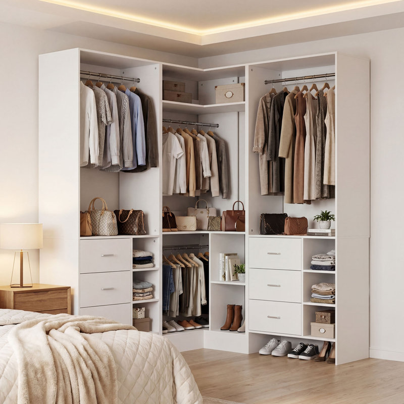 Unité de rangement réglable pour garde-robe modulaire