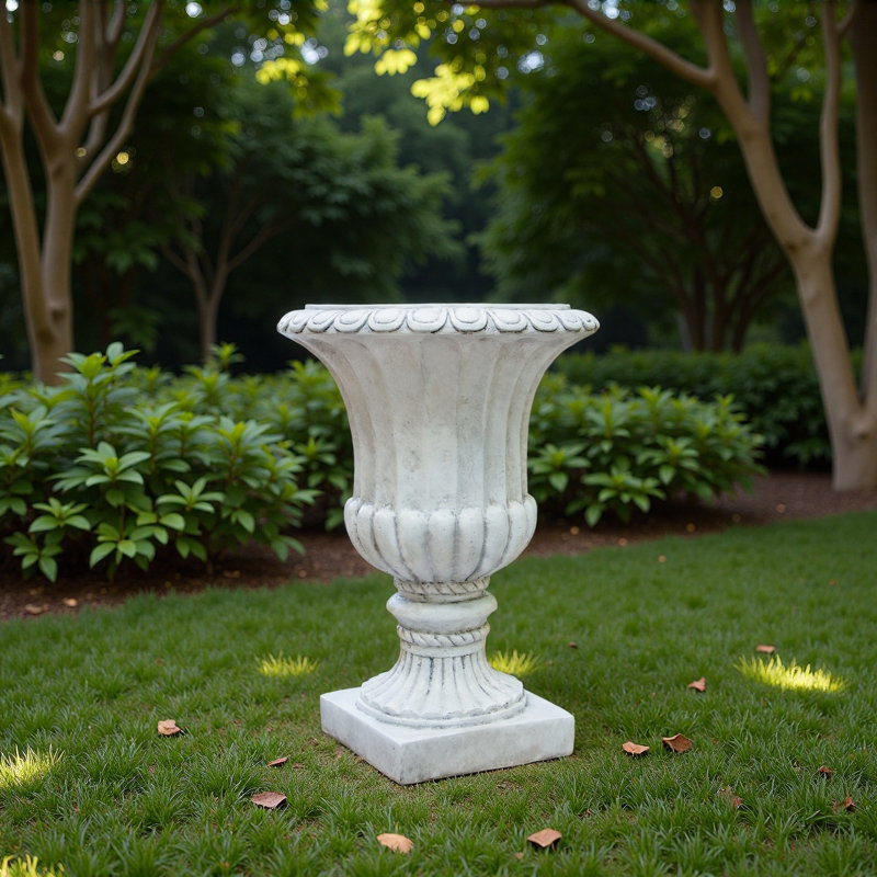 Pot de fleurs d'extérieur pour jardin, Blanc antique