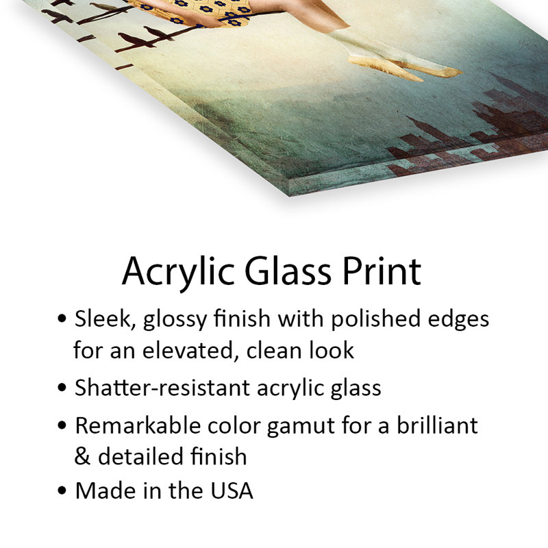 Impression suspendue sur verre acrylique, H 24 po x l 16 po x P 0,25 po