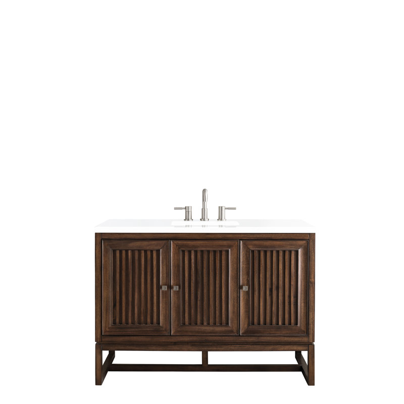 Athens 48'' W Single Vanity, Cala Blue, Glossy White, 8" Widespread