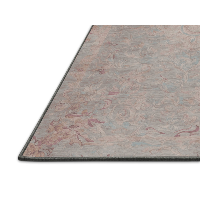 Tapis gris soyeux et moelleux, Rectangulaire 3 pi x 5 pi
