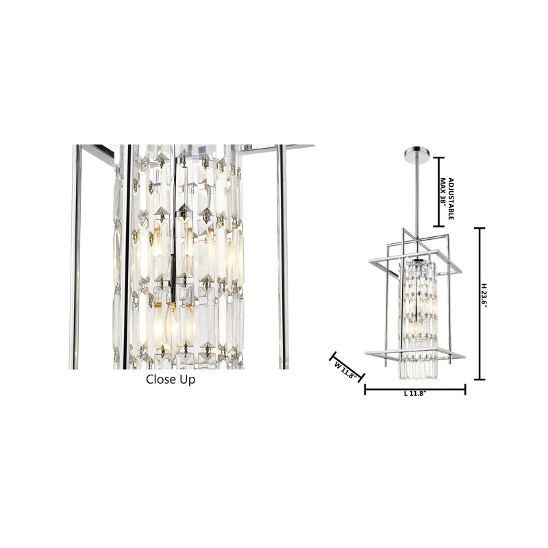 Bayliff 3 - Light Chrome Crystal Pendant
