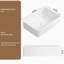 Vessel Sink Rectangular Above Counter White Porcelain Ceramic Modern Bathroom Vanity Sink Rectangle Art Basin