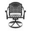 Ensemble de salle à manger 5 pièces en aluminium coulé résistant aux intempéries, comprenant 4 chaises pivotantes et une table rectangulaire avec cadre noir-133448681