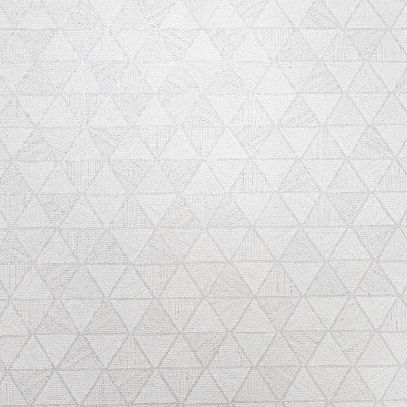 Guernon Silver Geometric Triangles Off Textured Wallpaper featuring Metallic 10m x 53cm Roll, White